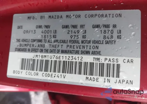 2014 Mazda 3 I Sport из США, поврежденный, VIN JM1BM1U76E1123412